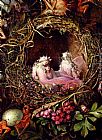 Famous Bird Paintings - Fairies In A Bird's Nest (detail 1)